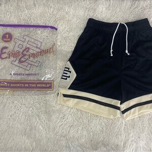 Eric Emanuel Black Mesh Shorts with Cream Trim
